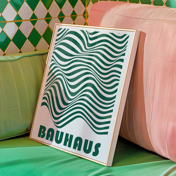 Décoration murale haut de gamme vert mat et blanc pour les espaces de travail créatifs