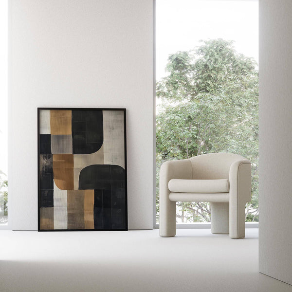 Tableaux minimalistes modernes pour le mur du salon avec un motif géométrique Wabi Sabi