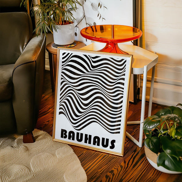 Impression graphique Bauhaus intemporelle pour des bureaux à domicile élégants