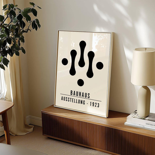 Grande reproduction artistique noir et blanc Bauhaus pour murs décoratifs
