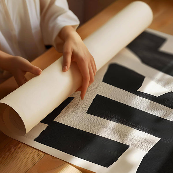 Entrée avec une pièce maîtresse minimaliste issue de la décoration intérieure wabi sabi