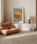 Impression murale Bauhaus accrocheuse avec un cercle orange vif pour les murs modernes