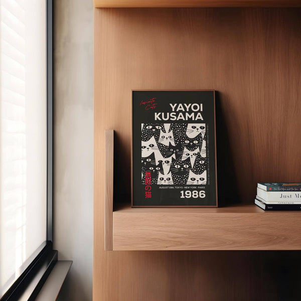 Affiche noire audacieuse avec des chats pour des idées créatives de décoration intérieure