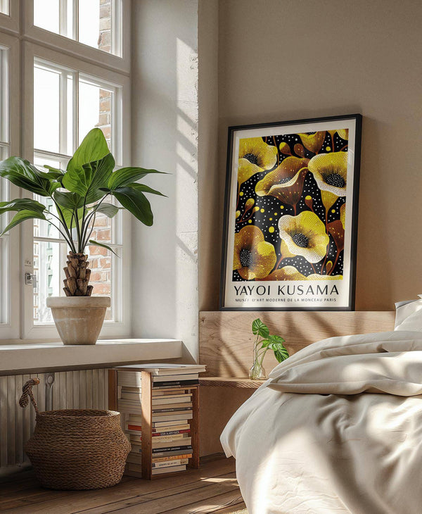 décoration murale jaune inspirée par Yayoi Kusama