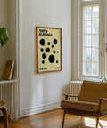 Soft beige minimalist polka dot artwork for sophisticated bedrooms