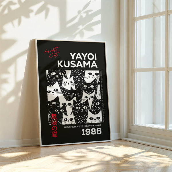 Affiche noire Statement Cats pour espace de bureau contemporain