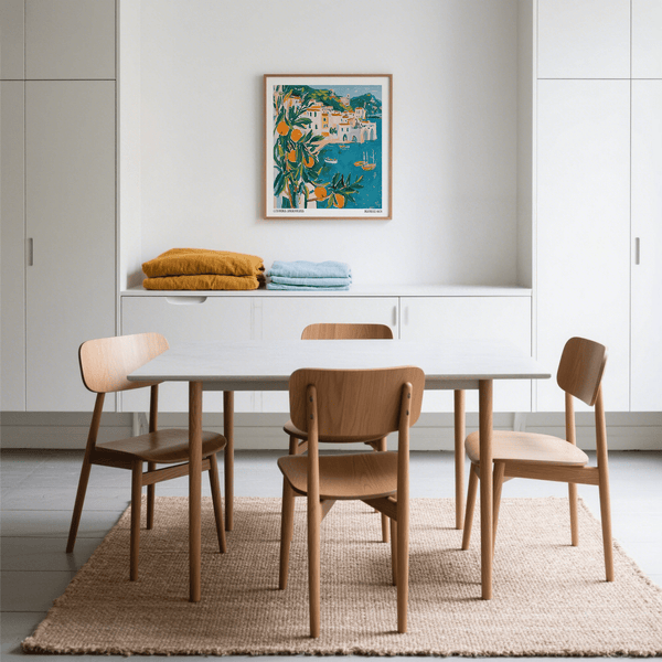 Grande stampa della Costiera Amalfitana che cattura la bellezza della costa italiana