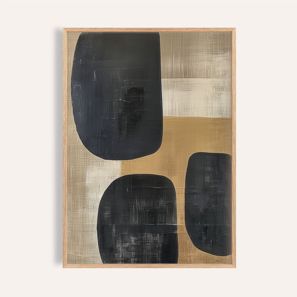 Arte murale terrosa con design minimalista Wabi Sabi