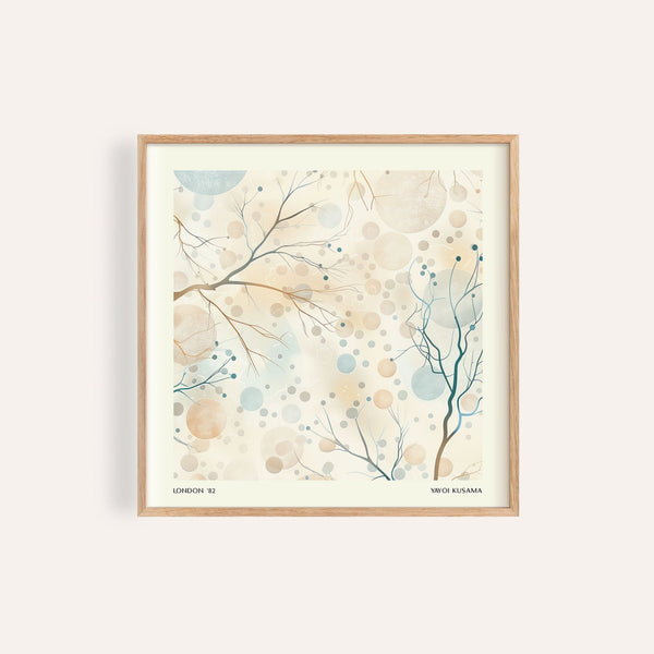 Opera d'arte neutra con un design astratto ispirato alla natura