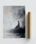 Poster decorativo spirituale con scena meditativa, perfetto come decorazione da parete per la stanza dello studio