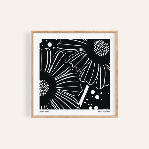 Stampa floreale monocromatica presente nella collezione artistica floreale in bianco e nero