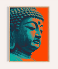 Quadro Buddha in blu e rosso per sala meditazione