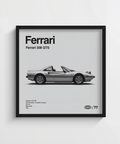 Poster artistico Ferrari 308 GTS in nero per un salotto contemporaneo