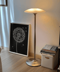 Poster artistico Dandelion in bianco e nero, elegante decorazione da parete per il salotto