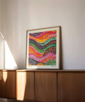 Flowing abstract art colorful poster for creative home spaces