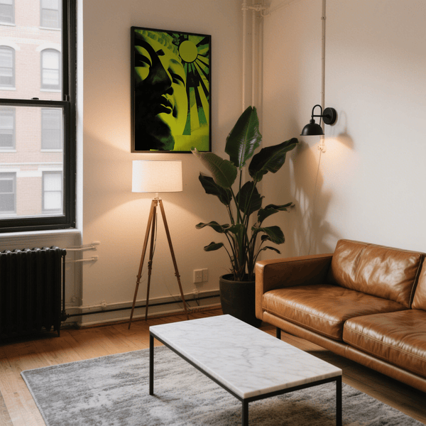 Poster moderno con stampa Buddha in verde per decorazioni zen da parete