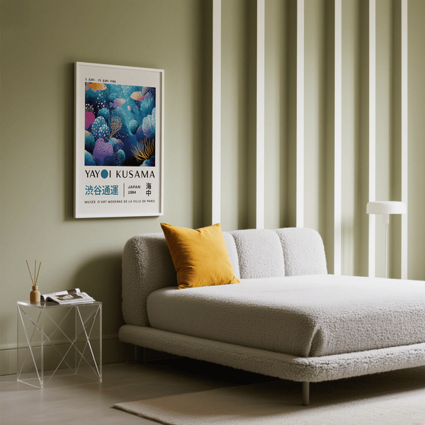 Scena subacquea utilizzata nelle moderne stampe artistiche di pesci per camere da letto