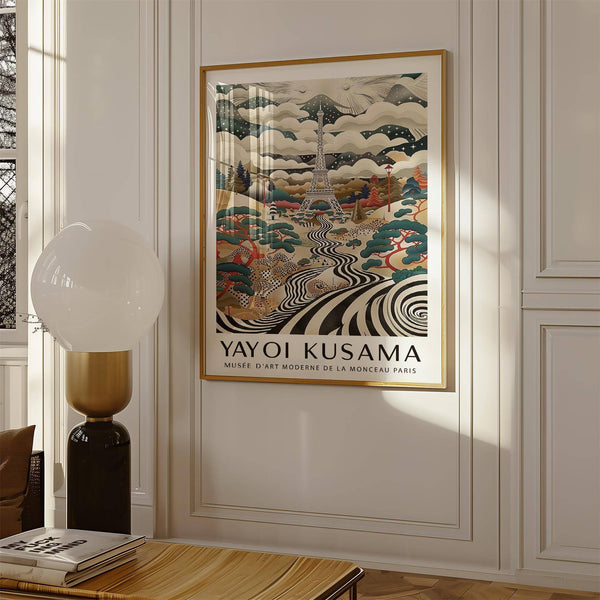 Arte astratta della Torre Eiffel ispirata allo stile di Kusama