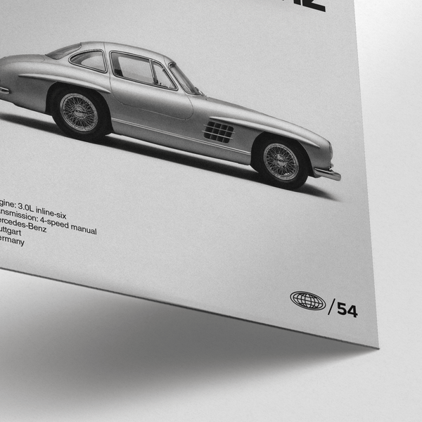 Quadro decorativo per camera da letto con auto d'epoca, grigio e nero