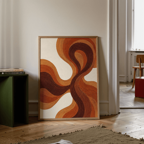 Poster della linea Organic con sfondo beige per stampa artistica da corridoio