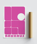 Artistic wall art pink featuring Bauhaus symmetry and balance