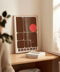 Contemporary wall art for offices with a red accent circle