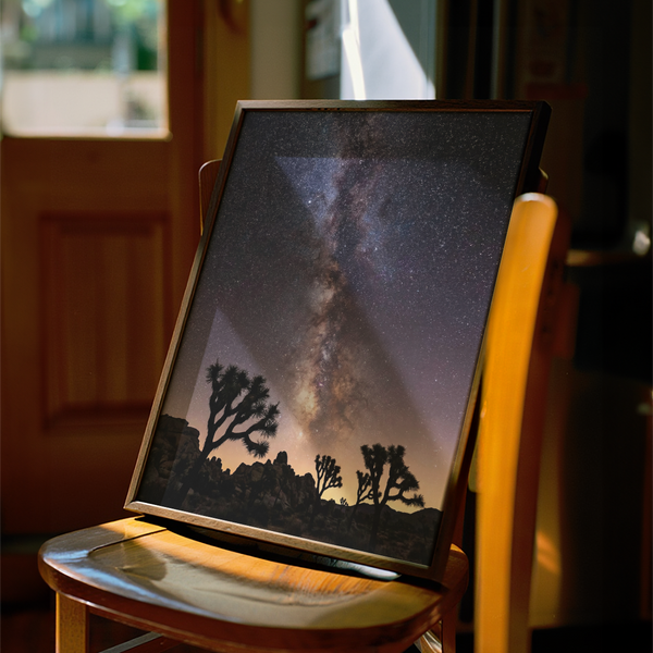 Night Desert Poster art print using Black and Pink for office walls