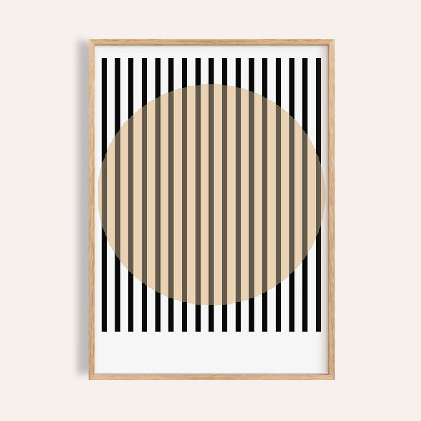 Poster per ufficio con strisce minimaliste nere e beige