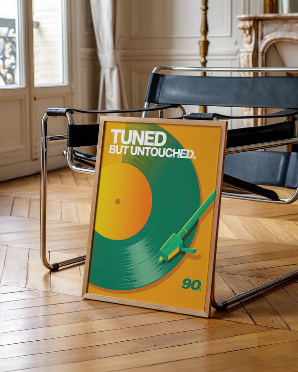 Moderna stampa artistica su vinile con vivaci colori retrò.