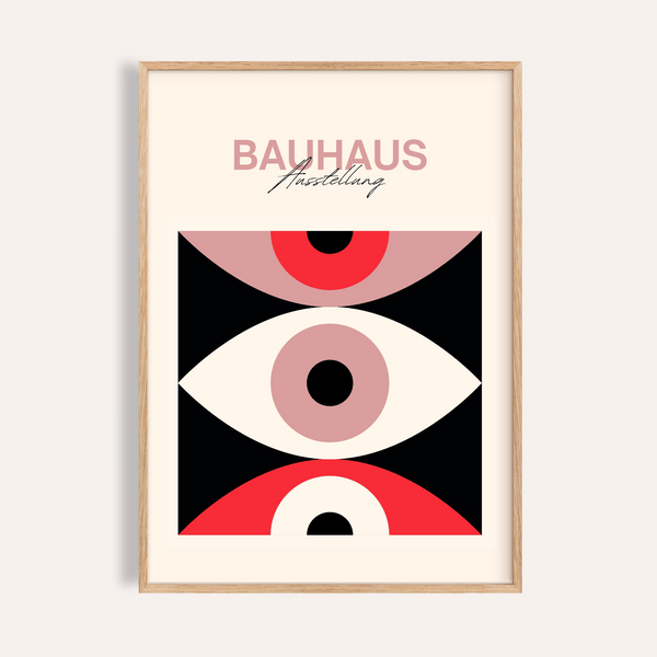 Poster astratto Eye in nero e rosso per decorare le pareti del soggiorno