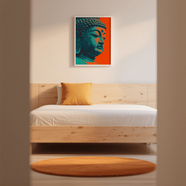 Buddha Wall Art spiritual poster for blue/red themed study