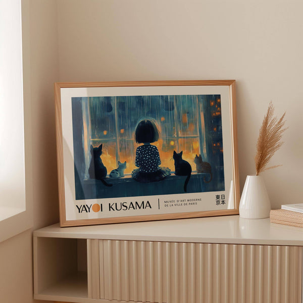 Decorazione da parete con gatto e finestra luminosa