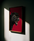 Modern Wildlife Wall Art in red and black tones for dining room