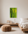Nursery calming Green Bamboo Print, soothing green color poster