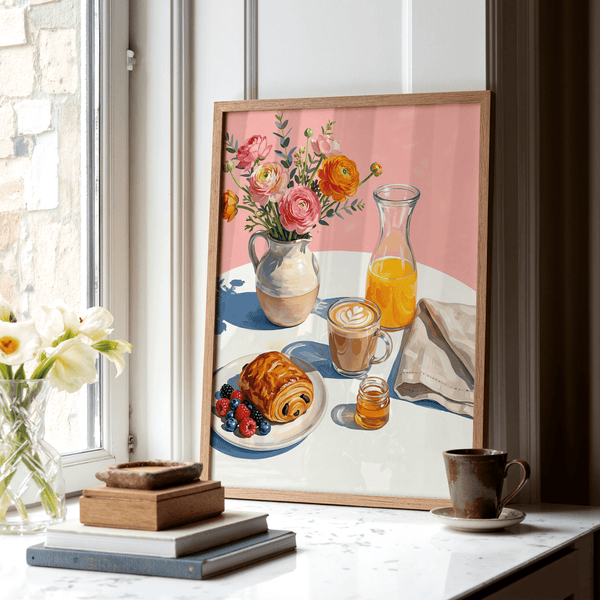 Breakfast Wall Art displaying multicolored elements for a cozy kitchen print
