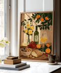Multicolored Still Life Kitchen Art with yellow and green for dining room print