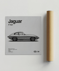 Stampa Jaguar E-type, tema bianco e nero, ideale per la parete della camera da letto