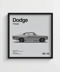 Stampa artistica Dodge Charger nera per il poster del garage di un appassionato di auto