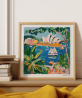 Matisse Art for Sale showing Sydney Opera House with sailboats on a bright blue harbor.