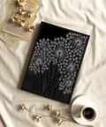 Elegante stampa artistica Dandelions in bianco e nero per camera da letto