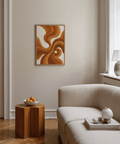 Wall Art con arancione bruciato, beige e arancione, poster moderno per ufficio