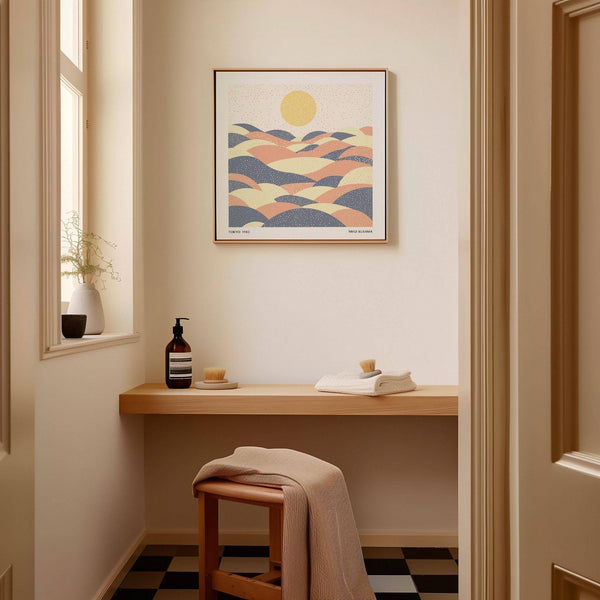 Abstract pastel wall art print featuring calming dotted patterns