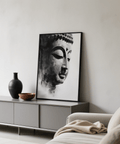 Stampa artistica Buddha Arte minimalista bianca da parete per l'ufficio