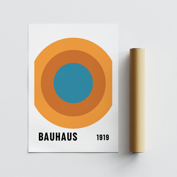 Abstract Bauhaus Circle Poster with circular design