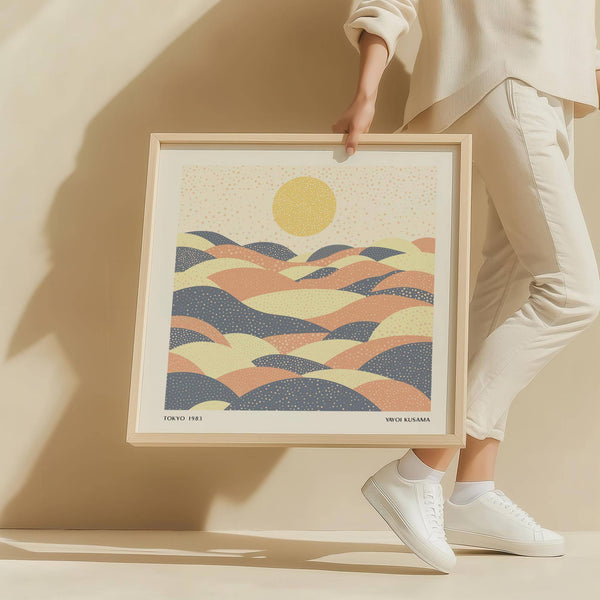 Modern pastel wall art inspired by Yayoi Kusama