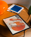Poster con carpe koi per uno spazio abitativo sereno, poster nei colori rosso e arancione