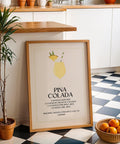 Minimalist Pina Colada illustration featured in wall pictures for kitchens