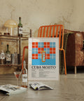 Stampa decorativa per bar con ricetta del Mojito in stile vintage.