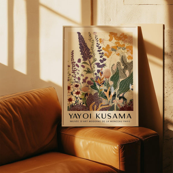 Poster da parete Modern Nature ricco di fiori stilizzati e sagome di piante dai contorni decisi.