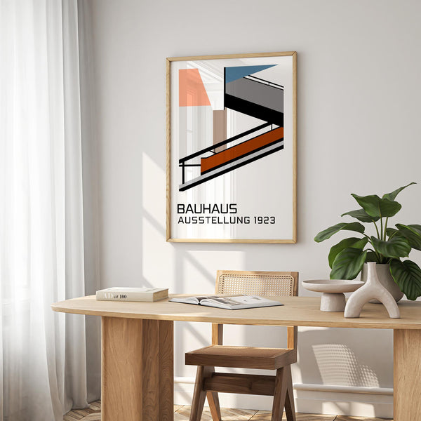 Grande poster della mostra Bauhaus del 1923 per l'ufficio domestico contemporaneo